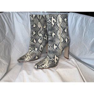 sz 5 Pretty Little Thing Pump Boot in FAUX SNAKE SKIN - New Without Box